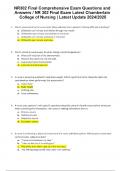 NR302 Final Comprehensive Exam Questions and Answers / NR 302 Final Exam Latest Chamberlain College of Nursing | Latest Update 2024/2025