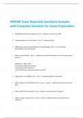 PMHNP Exam Reported Questions Samples  with Complete Solutions for Exam Preparation