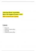  American Heart Association Basic Life Support Exams A & B 2024 Actual Exam Update.