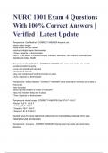 NURC 1001 Exam 4 Questions With 100% Correct Answers | Verified | Latest Update