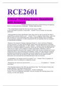 RCE2601  Critical Thinking Exam Questions with Answers