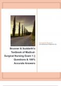 Test Bank for Brunner & Suddarth's Textbook of Medical-Surgical Nursing Exam BUNDLE (Package Deal) || With Complete Questions & Answers (100% Accurate) || Guaranteed Pass!!