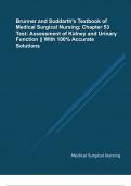 Brunner and Suddarth's Textbook of Medical Surgical Nursing; Chapter 53 Test: Assessment of Kidney and Urinary Function || With 100% Accurate Solutions