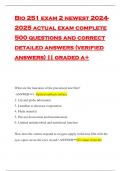 Bio 251 exam 2 newest 2024- 2025 actual exam complete 500 questions and correct detailed answers (verified answers) || graded a+