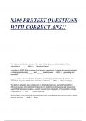 X100 PRETEST QUESTIONS WITH CORRECT ANS