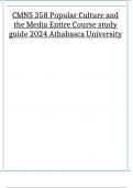 CMNS 358 Popular Culture and the Media Entire Course study guide 2024 Athabasca University