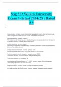 Nsg 552 Wilkes University Exam 2- latest 2024 25 Rated A+.