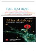                                 FULL TEST BANK For Microbiology: A Systems Approach 6th Edition by Marjorie Kelly Cowan (Author), Heidi Smith (Author) Graded A+     