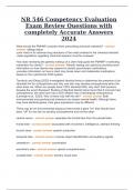 NR 546 Competency Evaluation Exam Review Questions with completely Accurate Answers 2024