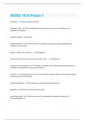 BIOEE 1610 Prelim 1  Questions with correct Answers