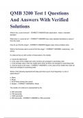 QMB 3200 Test 1 Questions And Answers With Verified Solutions