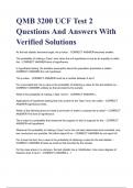 QMB 3200 UCF Test 2 Questions And Answers With Verified Solutions