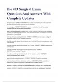 Bio 473 Surgical Exam Questions And Answers With Complete Updates