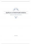 Significance of Global Health Initiatives Question  and answers correctly solved 