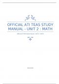 Official ATI TEAS Study Manual Question and answers already passed 