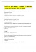  AINS 21 - SEGMENT A EXAM 2024 WITH 100% ACCURATE SOLUTIONS