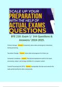 BTE 210: Exam 1/ 144 Questions & Answers/ 2024-2025. 