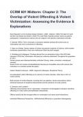 CCRM 601 Midterm: Chapter 2: The Overlap of Violent Offending & Violent Victimization: Assessing the Evidence & Explanations questions and answers graded A+ by experts 2024/2025