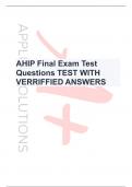 AHIP FINAL EXAM TEST QUESTION AND ANSWERS 2024/2025