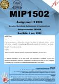 MIP1502 Assignment 3 (COMPLETE ANSWERS) 2024 (369439) - DUE 9 July 2024