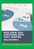 MCEI EXAM 2024 QUESTIONS WITH 100% VERIFIED SOLUTIONS!!