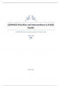 2209MED Priorities and Interventions in Public Health Question and answers rated A+