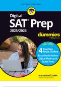 Digital SAT Prep 2025/2026 For Dummies: Book + 4 Practice Tests + Flashcards Online (SAT Prep for Dummies) 13th Edition 2024 With complete solution