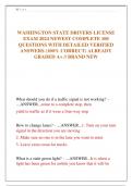 WASHINGTON STATE DRIVERS LICENSE  EXAM 2024 NEWEST COMPLETE 100  QUESTIONS WITH DETAILED VERIFIED  ANSWERS (100% CORRECT) ALREADY  GRADED A+ // BRAND NEW