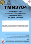TMN3704 Assignment 4 (COMPLETE ANSWERS) 2024 (200235) - DUE 15 August 2024