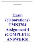 Exam (elaborations) TMN3704 Assignment 4 (COMPLETE ANSWERS) 2024 (200235) - DUE 15 August 2024  •	Course •	Teaching Mathematics - TMN3704 (TMN3704) •	Institution •	University Of South Africa (Unisa) •	Book •	Guidelines for Teaching Mathematics TMN3704 Ass