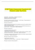  CCRP Patient Assessment Questions And Answers Latest Top Score.