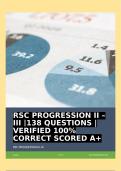 RSC PROGRESSION II – III |138 QUESTIONS | VERIFIED 100% CORRECT SCORED A+