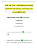 NUR 160 Term 2 Test 1 Hondros college Questions with Correct Answers (Latest Update 2024/2025)