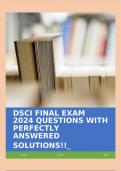 DSCI FINAL EXAM 2024 QUESTIONS WITH PERFECTLY ANSWERED SOLUTIONS!!