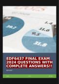 EDF6437 FINAL EXAM 2024 QUESTIONS WITH COMPLETE ANSWERS!!