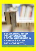 SERVICENOW HRSD IMPLEMENTATION REVIEW QUESTIONS & ANSWERS RATED 100% CORRECT!!