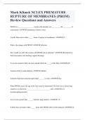 Mark Klimek NCLEX PREMATURE RUPTURE OF MEMBRANES (PROM) Review Questions and Answers