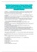 Certified Professional in Patient Safety, CPPS  Patient Safety Certification, National Patient  Safety Exam 2024 Questions & Answers with  Complete Solution 