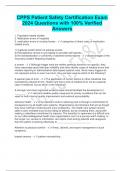 CPPS Patient Safety Certification Exam  2024 Questions with 100% Verified  Answers 