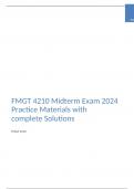 FMGT 4210 Midterm Exam 2024 Practice Materials with complete Solutions