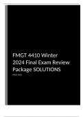 FMGT 4410 Winter 2024 Final Exam Review Package SOLUTIONS;BCIT