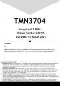 TMN3704 Assignment 4 (ANSWERS) 2024 - DISTINCTION GUARANTEED