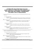 ATI PEDIATRIC EXAM TEST BANK 2024-2025 EVERYTHING ON ATI PEDIATRICS INCLUDING NCLEX 300+ QUESTIONS AND CORRECT ANSWERS(BEST DOCUMENT FOR ATI PEDS)AGRADE