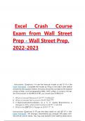 Excel Crash Course Exam from Wall Street Prep - Wall Street Prep. 2024-2025