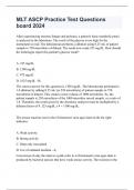 MLT ASCP Practice Test Questions board 2024