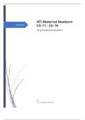 ATI Maternal Newborn Ch 11 - Ch 16 fully solved graded A+