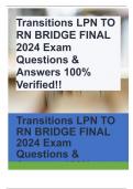 Transitions LPN TO RN BRIDGE FINAL 2024 Exam Questions & Answers 100% Verified!!