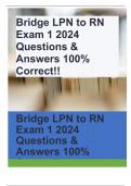 Bridge LPN to RN Exam 1 2024 Questions & Answers 100% Correct!!