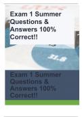 Exam 1 Summer Questions & Answers 100% Correct!!