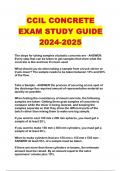 CCIL CONCRETE EXAM STUDY GUIDE 2024-2025